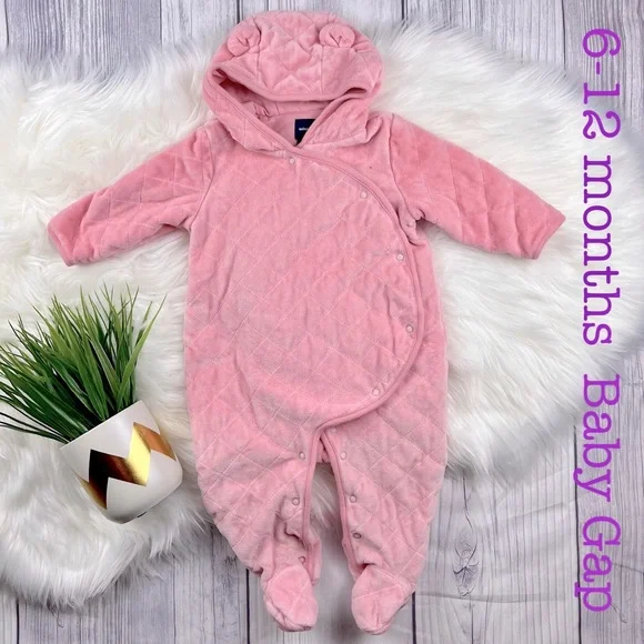 Gap Bear Ear Quilted Hoodie One Piece Jacket Outerwear - Picture 1 of 3